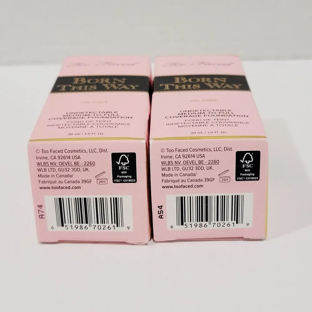 Too Faced Born This Way BUTTER PECAN Undetectable Foundation 1.0 Fl Oz Lot of 2